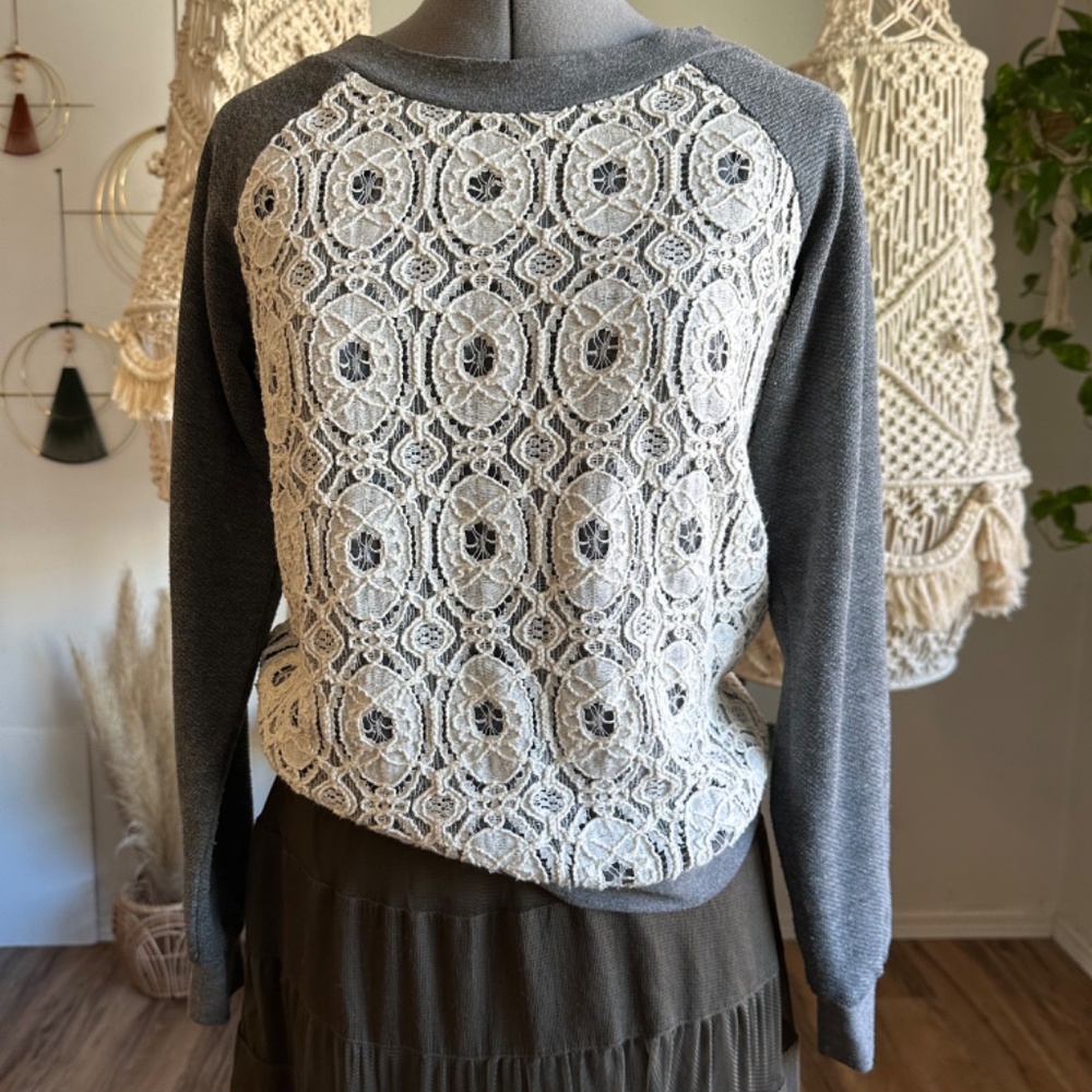 Anthropologie - Sam + Levi Los Angeles Lace Sweatshirt